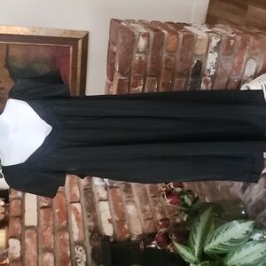 Black Peasant Chemise Dress Flowy Boho Cottagecore Witchy Aesthetic